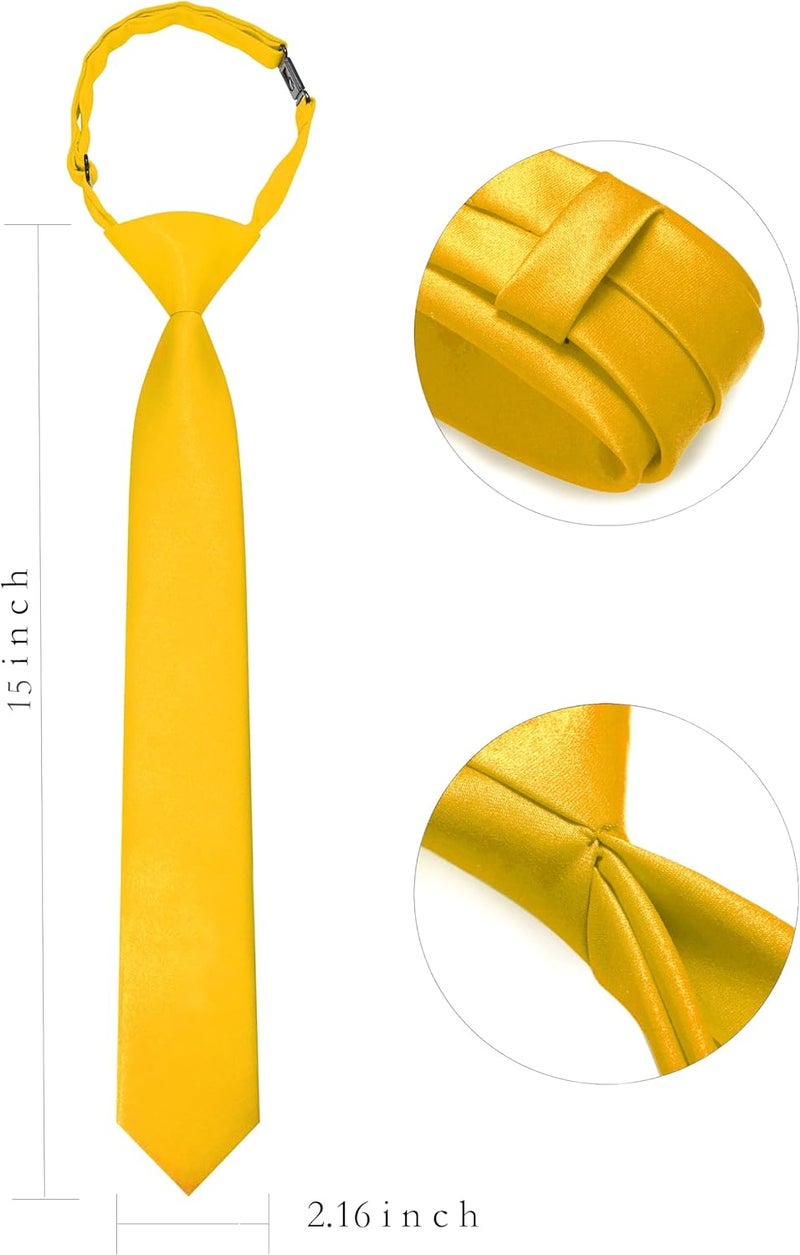 RBOCOTT Solid Color Satin Ties for Boys and Kids Pre-tied Adjustable Necktie for Age 8-12 Wedding and School Graduation - Image 1